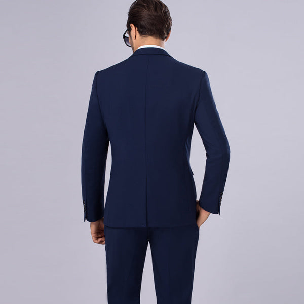 Navy Blue Blazer Pant Vest Fashion Casual Business 3 Piece Suit for Men  -  GeraldBlack.com