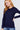 Navy Color Thermal Crew Neck Long Sleeve Knitted Women's Top - SolaceConnect.com