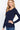 Navy Solid Color Long Sleeve Scoop Neck Thermal Top for Women - SolaceConnect.com