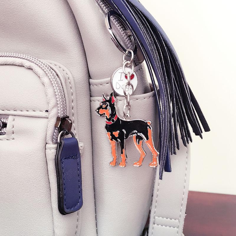 Novelty Jewelry Doberman Pinscher Dog Charm Key Rings for Christmas Gifts  -  GeraldBlack.com