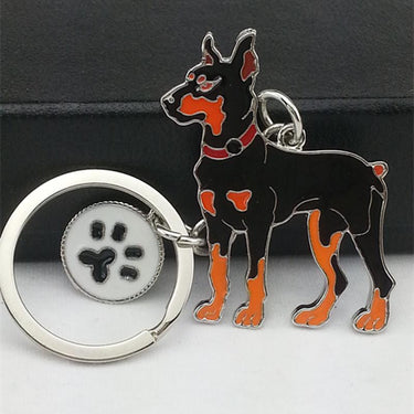 Novelty Jewelry Doberman Pinscher Dog Charm Key Rings for Christmas Gifts - SolaceConnect.com