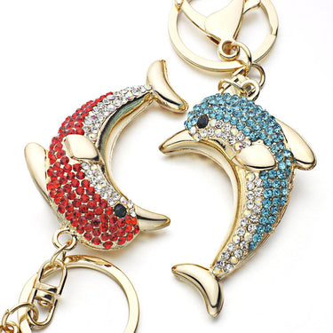 Novelty Lucky Dolphin Crystal Animal Pendant Keychain for Purse & Bag  -  GeraldBlack.com