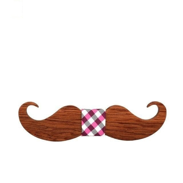 Novelty Style Mustache Old School Fashion Wood Butterfly Bowtie  -  GeraldBlack.com