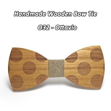 Novelty Unisex Solid Dot Creative Handmade Butterfly Wooden Bowties - SolaceConnect.com