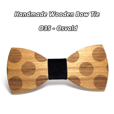 Novelty Unisex Solid Dot Creative Handmade Butterfly Wooden Bowties - SolaceConnect.com