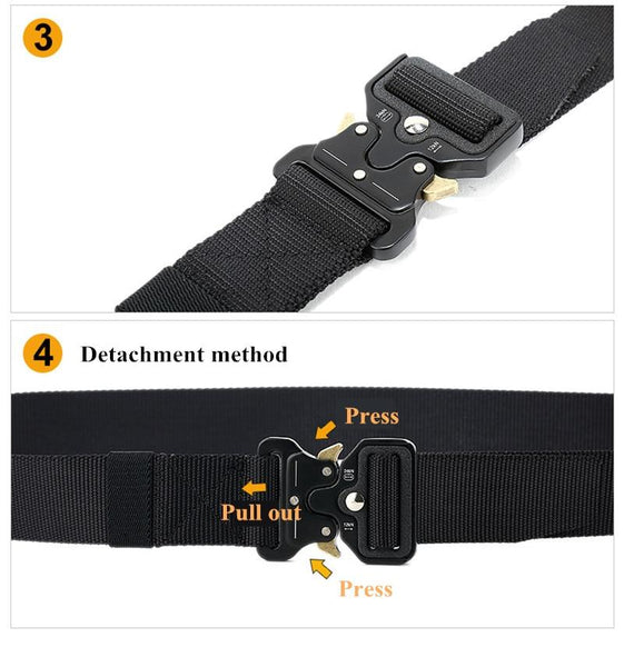Nylon Canvas Quick-Release Metal Buckle Army Tactical Belt for Men - SolaceConnect.com