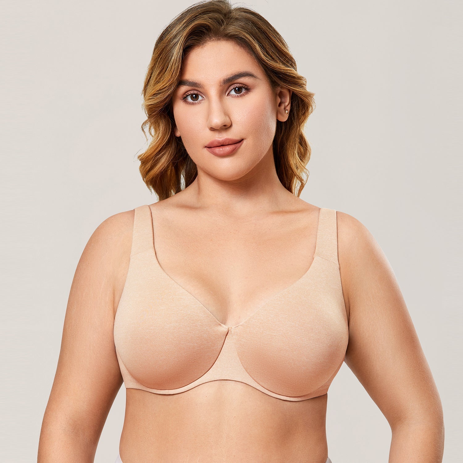Oatmeal Heather Non-padded Full Coverage Underwire Bra for Women  -  GeraldBlack.com