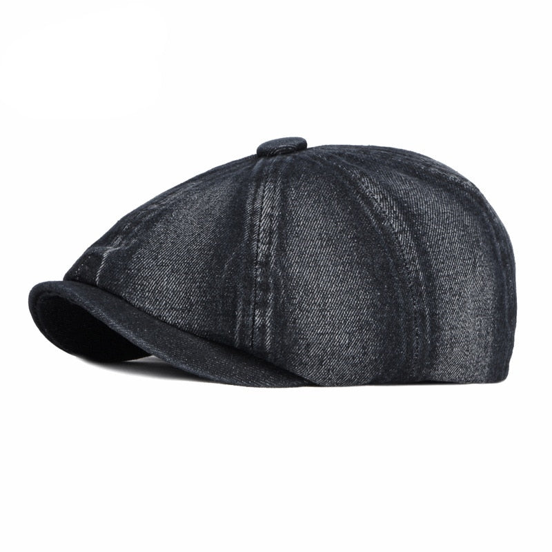 Octagonal Hat Unisex Eight-blade Denim Peaked Herringbone Flat Octagonal Hat ...