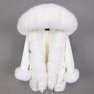 Office Female Thick Warm Fox Fur Collar Zipper Winter Coats & Jackets  -  GeraldBlack.com