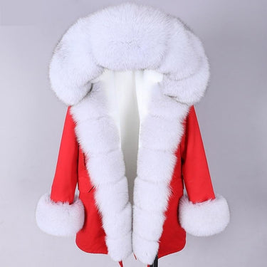 Office Warm Female Fox Fur Collar Zipper Long Winter Coats & Jackets  -  GeraldBlack.com