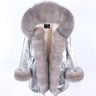 Office Winter Warm Female Fox Fur Collar Zipper Long Slim Coats & Jackets  -  GeraldBlack.com