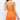 Orange Solid Color Ribbed Knit Cami Bodycon Mini Dress for Women - SolaceConnect.com