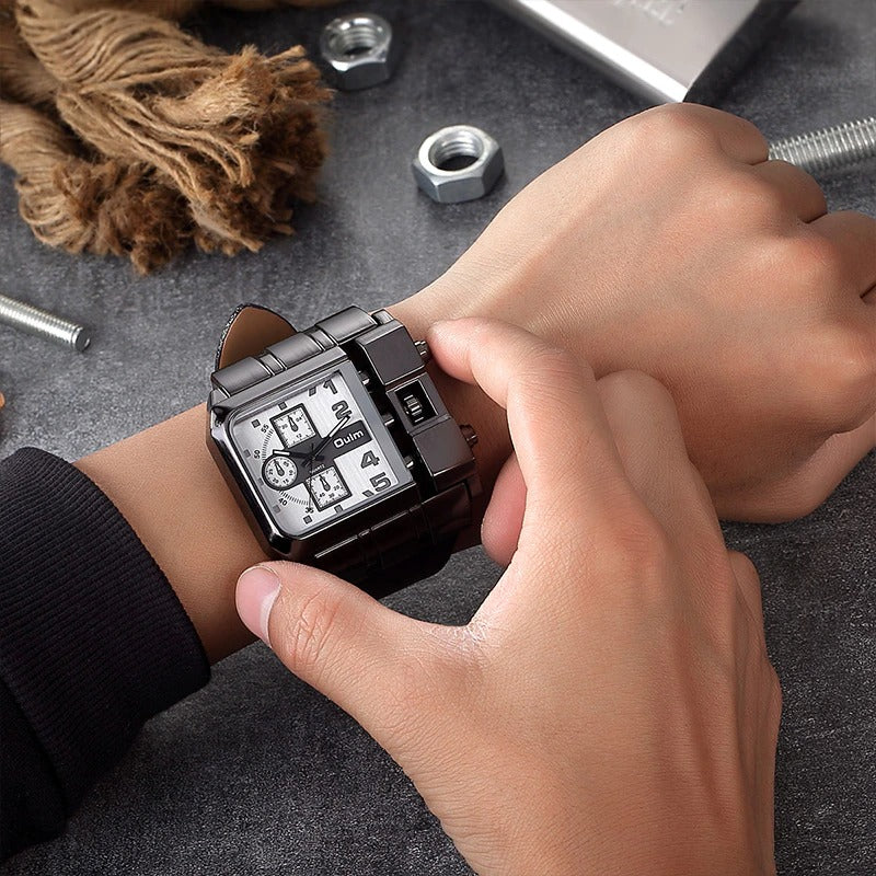 Original Unique Casual Design Square Men's Wristwatch with Wide Big Dial  -  GeraldBlack.com