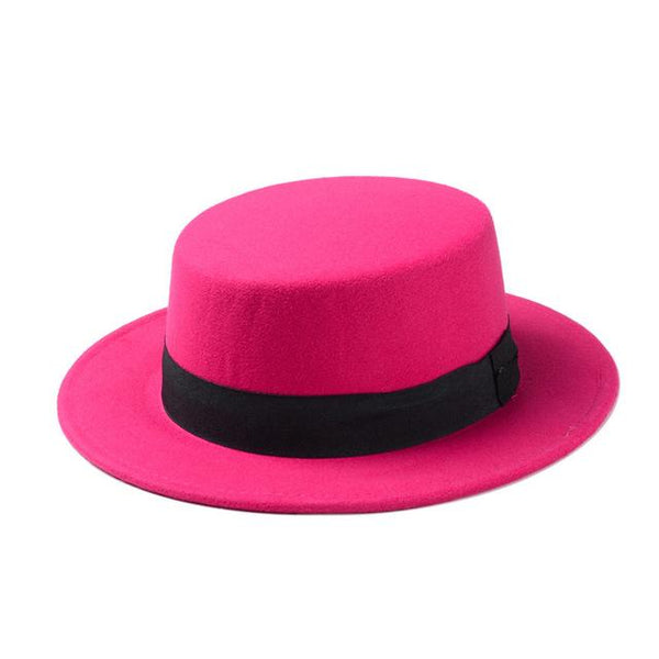 Oval Top Flat Dome Fedora Bowler Sun Hat for Men Women in 10 Colors - SolaceConnect.com