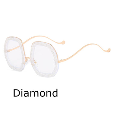 Oversized Cooling Sunglasses Luxury Designer Diamond Shiny Crystal Sun Glasses Shades Eyewear Sunglasses For Women  -  GeraldBlack.com