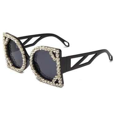 Oversized Gradient Diamond Blingbling Designer Shiny Crystal Leopard Sun Glasses  -  GeraldBlack.com