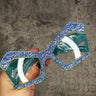 Oversized Punk Diamond UV Sunglasses Women Luxury Bling Crystal Eyeglasses Oculos Retro Feminino  -  GeraldBlack.com