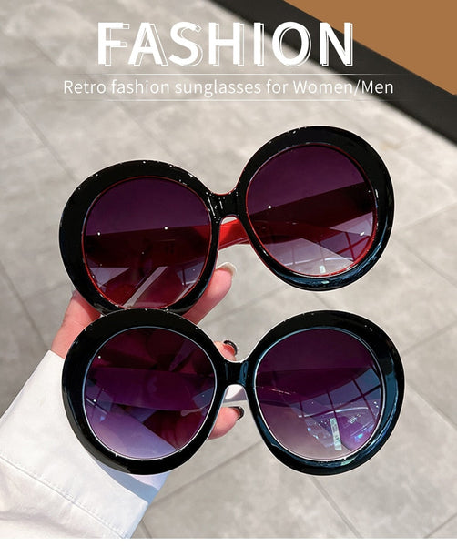Oversized Round Sunglasses Women Trendy Vintage Gradient Goggle Sun Glasses Fashion Shades Eyewear  -  GeraldBlack.com