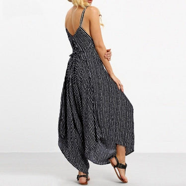 Oversized Sexy Strapless Loose Striped Backless Beach Wear for Women  -  GeraldBlack.com