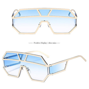 Oversized Square Designer Sunglasses for Women with One Piece Lens - SolaceConnect.com