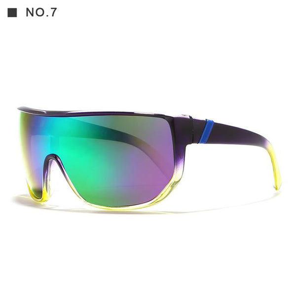 Oversized Unisex Big Shield Anti-Reflective Sunglasses with Designer Box - SolaceConnect.com