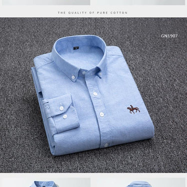 Oxford 100% Cotton Slim Fit Button Collar Men Business Shirt in S-6XL Size - SolaceConnect.com