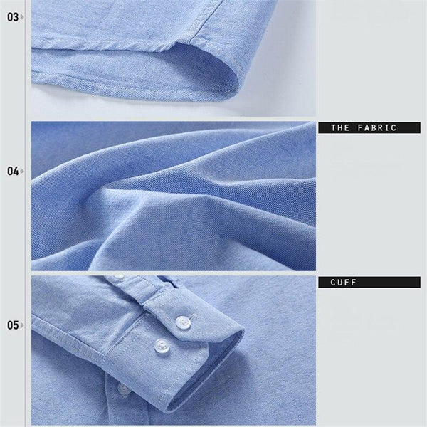 Oxford 100% Cotton Slim Fit Button Collar Men Business Shirt in S-6XL Size - SolaceConnect.com