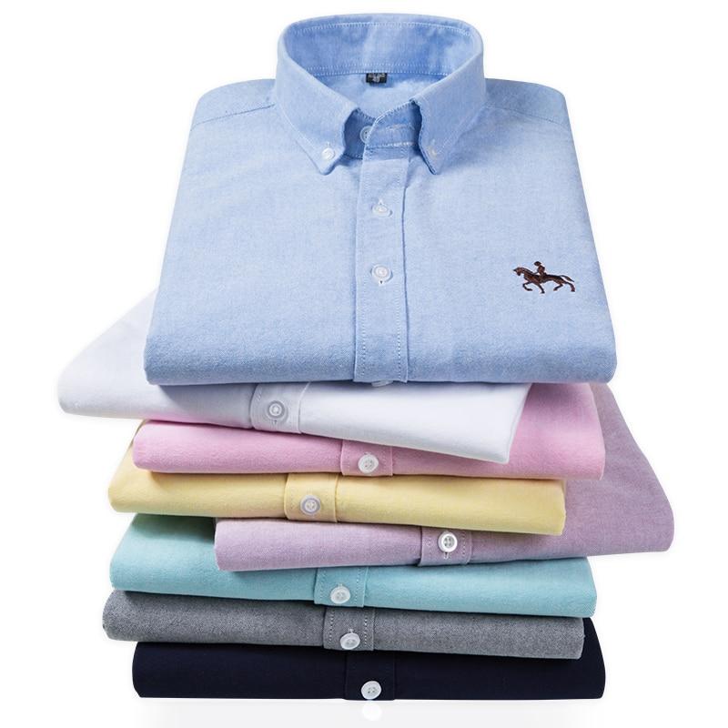 Oxford 100% Cotton Slim Fit Button Collar Men Business Shirt in S-6XL Size  -  GeraldBlack.com