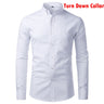 Oxford Cotton Shirt Men Spring Casual Slim Fit Stand Collar Mens Dress Shirts Long Sleeve Solid  Army Green  -  GeraldBlack.com