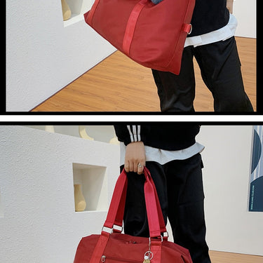 Oxford Travel Bag Female Large Capacity Handbag Bags Solid Color Duffle Bags Luggage Shoulder Bag  -  GeraldBlack.com