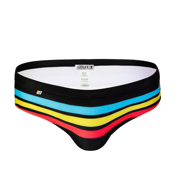 Padded Men Color Stripes Swimming Briefs Breathable Bathing Sunbath Swimwear Push Up Pad Swim Suit  -  GeraldBlack.com