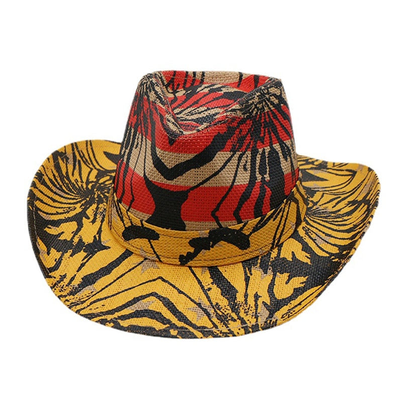 Paper Straw Vintage Western Cowboy Spring Summer Cowgirl Jazz Cap Sombrero Hombre  -  GeraldBlack.com