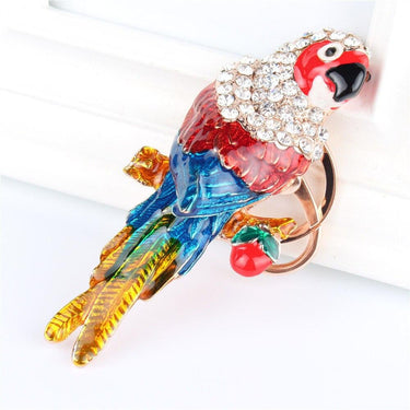 Parrot Bird Crystal Rhinestone Charm Purse Pendant & Key Chain - SolaceConnect.com