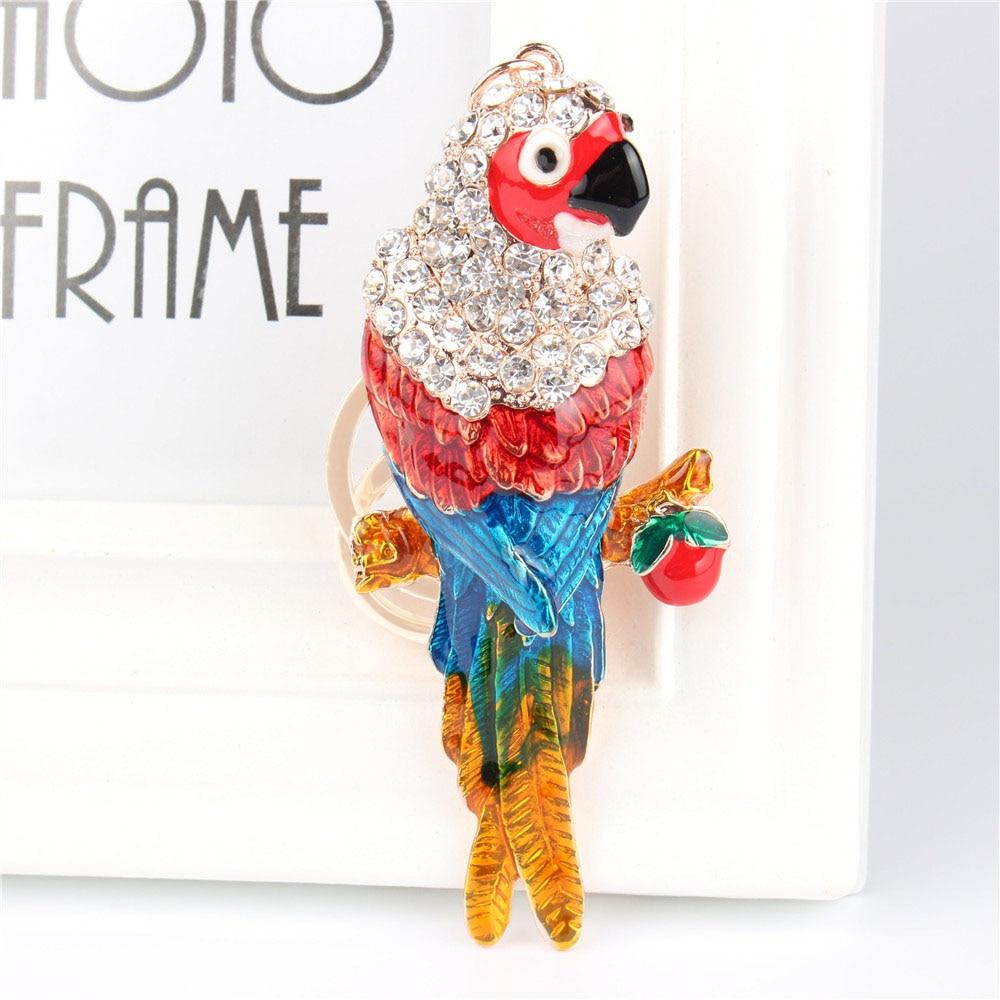 Parrot Bird Crystal Rhinestone Charm Purse Pendant & Key Chain  -  GeraldBlack.com