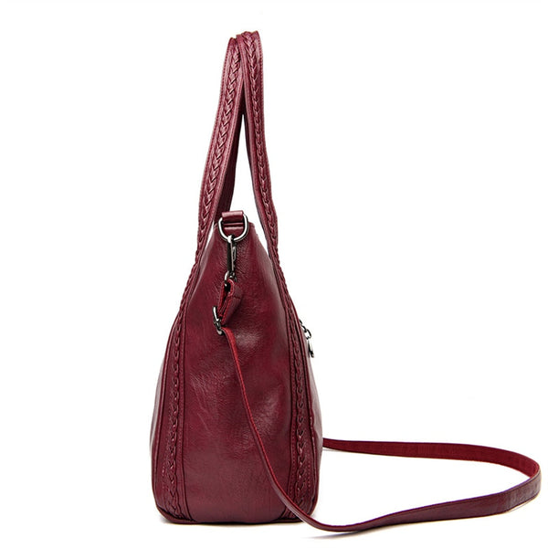 Patchwork Soft Leather Luxury Handbags Women Bag Designer Large Shoulder Crossbody Hand Bags for Tote Sac  -  GeraldBlack.com