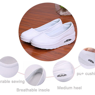 Pearl White Spring Autumn Women Swing Slip-on Shallow Mocasines Round Toe Solid Casual Shoes  -  GeraldBlack.com