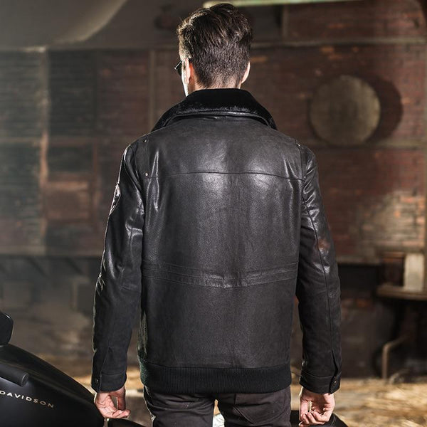 Pigskin Genuine Leather Air Force Slim Flight Jackets for Men - SolaceConnect.com