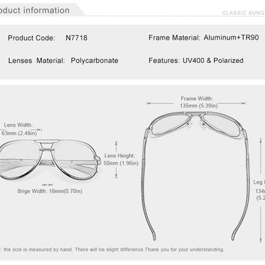 Pilot Style Men's Aluminum Frame Polarized UV400 Driving Sunglasses Goggle - SolaceConnect.com