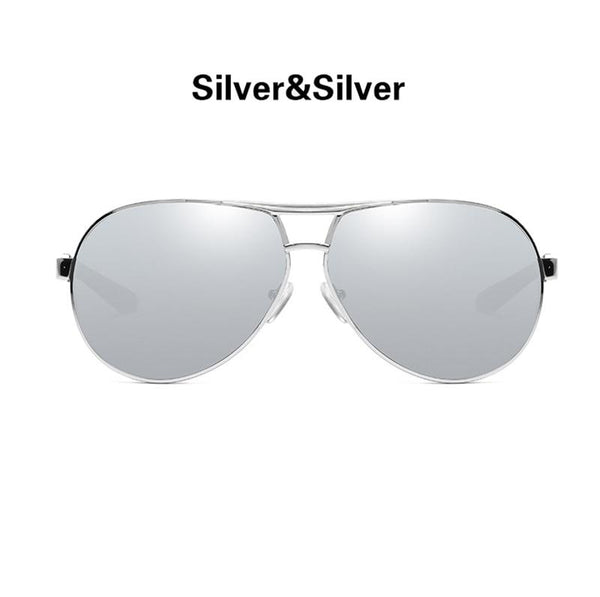Pilot Style Men's Metal Frame Polarized Mirror Driver's Sunglasses Goggles - SolaceConnect.com