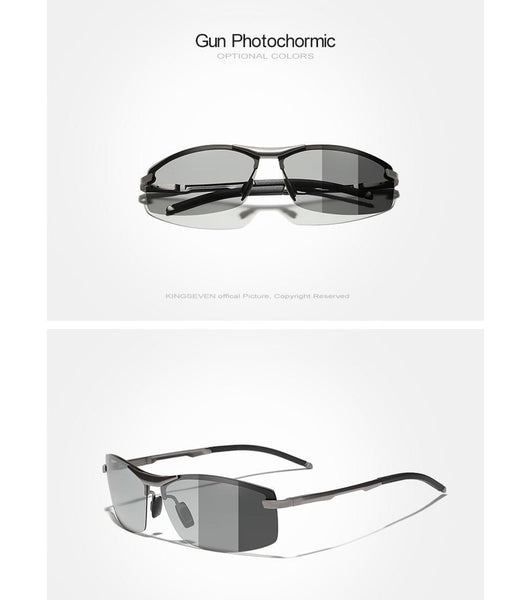 Piolet Style Men's Aluminum Polarized Photochromic Chameleon Driving Sunglasses - SolaceConnect.com