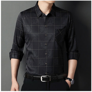 plaid big pocket shirts for men clothing fashion long sleeve luxury dress casual clothes jersey  -  GeraldBlack.com