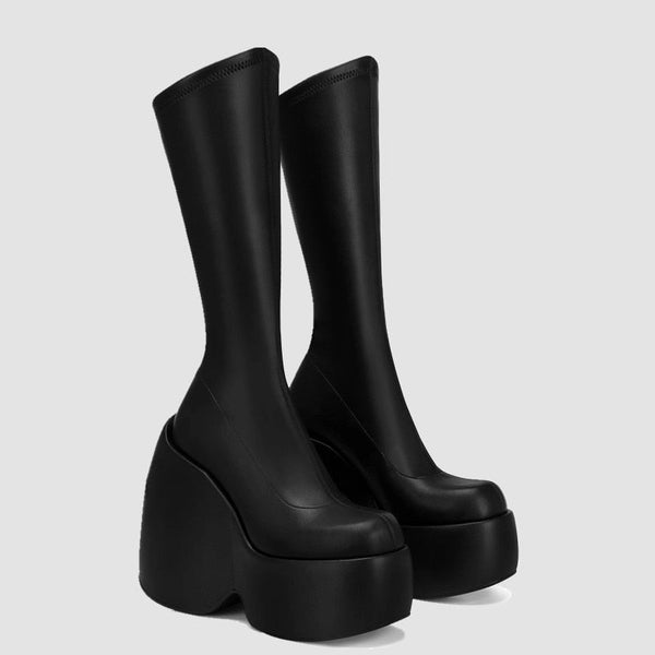 Platform Women Ankle Short Boots Wedges Shoes For Woman Goth Design Grunge Fashion Motorcycle Booties Big Size 43  -  GeraldBlack.com