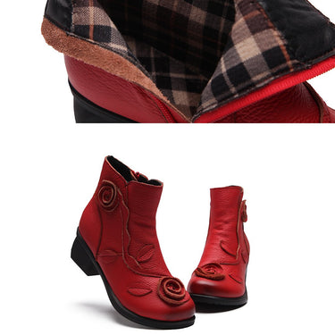 Plus Size 35-42 Autumn Winter Women's Side Zipper Thick Heel Ankle Boots - SolaceConnect.com