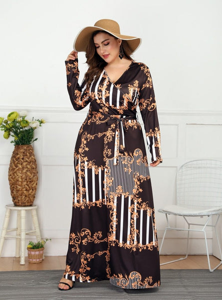 L-4XL Woman Summer fashion long sleeve Dress Loose long plus size women beach clothing dress - SolaceConnect.com