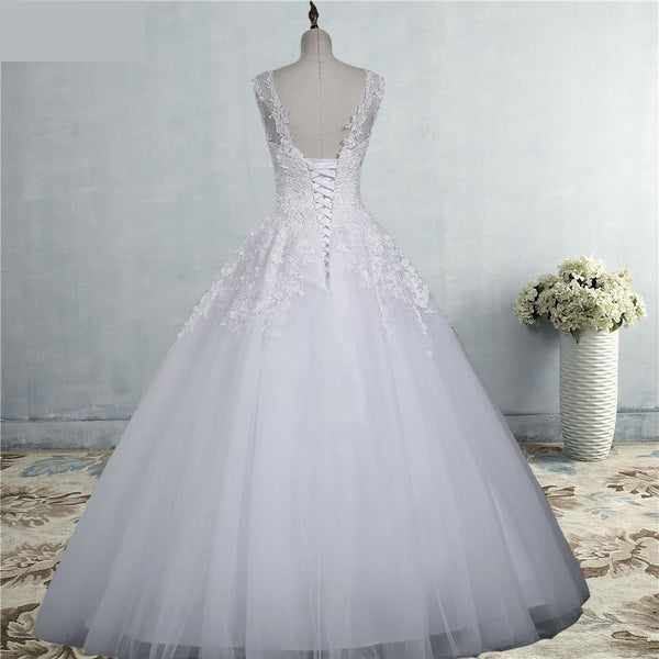 Plus Size Lace Up Back Corset Wedding Dress for Brides Custom Made Maxi  -  GeraldBlack.com