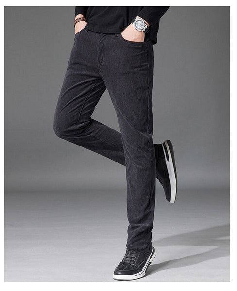 Plus Size Men's Casual Corduroy Business Pants Trousers Regular Fit Trousers  Bottoms Clothes  -  GeraldBlack.com