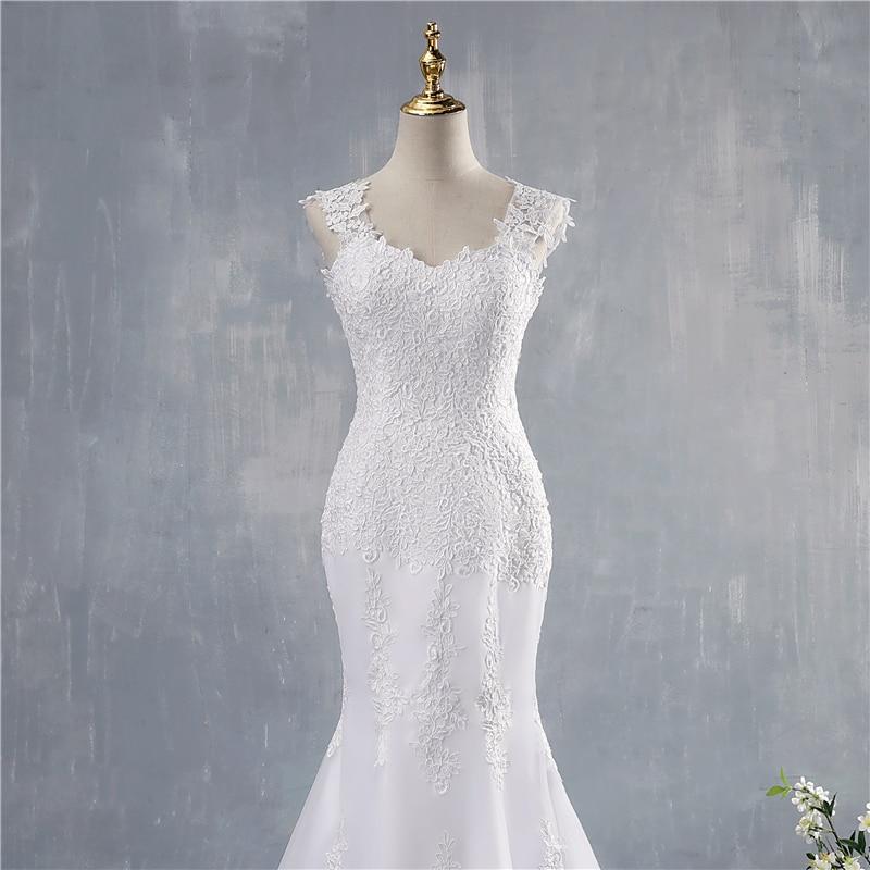 Plus Size Mermaid Wedding Dress with Detachable Strap and Train - SolaceConnect.com