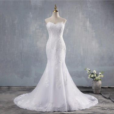 Plus Size Mermaid Wedding Dress with Detachable Strap and Train  -  GeraldBlack.com
