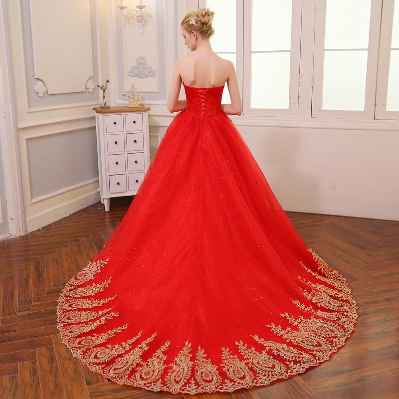 Plus Size Red Ball Gown Vintage Lace Wedding Dress for Brides  -  GeraldBlack.com