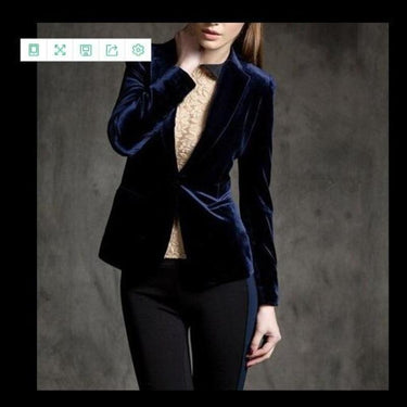 Plus Size S-10xl Women's Turn-Down Collar Long Sleeve Velvet Jacket - SolaceConnect.com